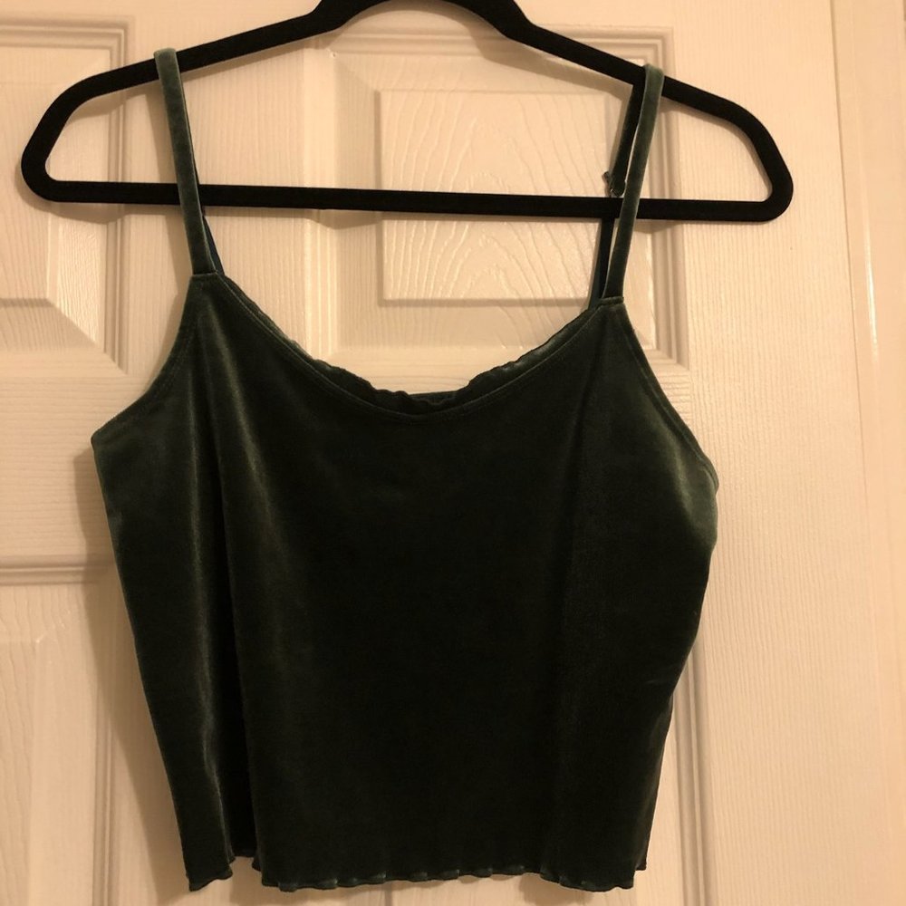 Abercrombie Velvet Green Crop Top